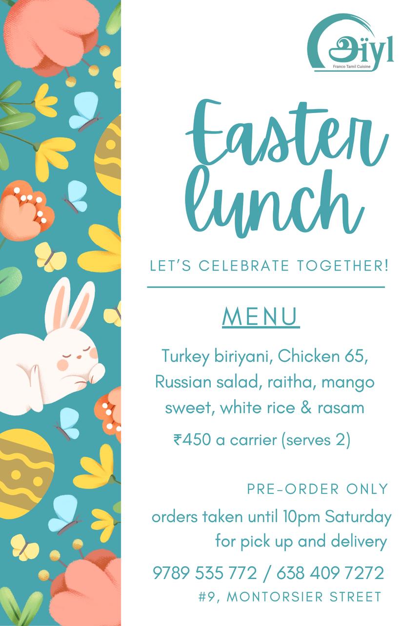 Aiyl's - Easter lunch delivery
